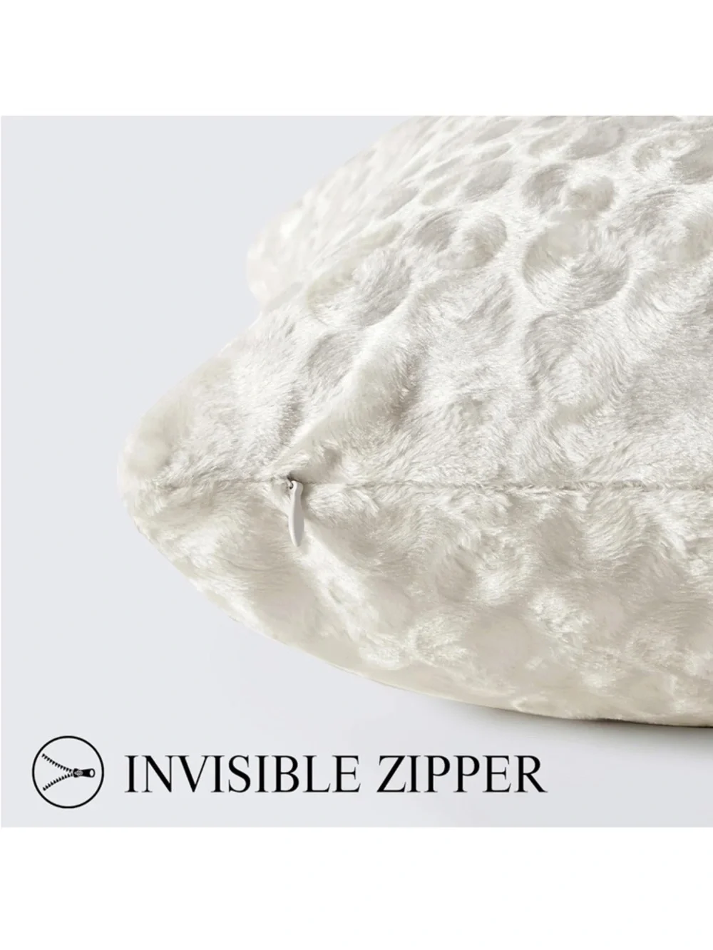 GIGIZAZA Ivory Cream 20x20 Pillow Covers Set Of 2, Velvet Polka Dot 861/bb8-1
